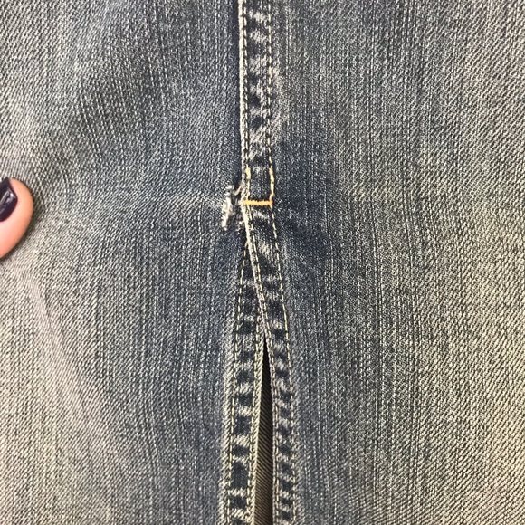 7 For All Mankind denim pencil skirt with slit - Picture 4 of 8